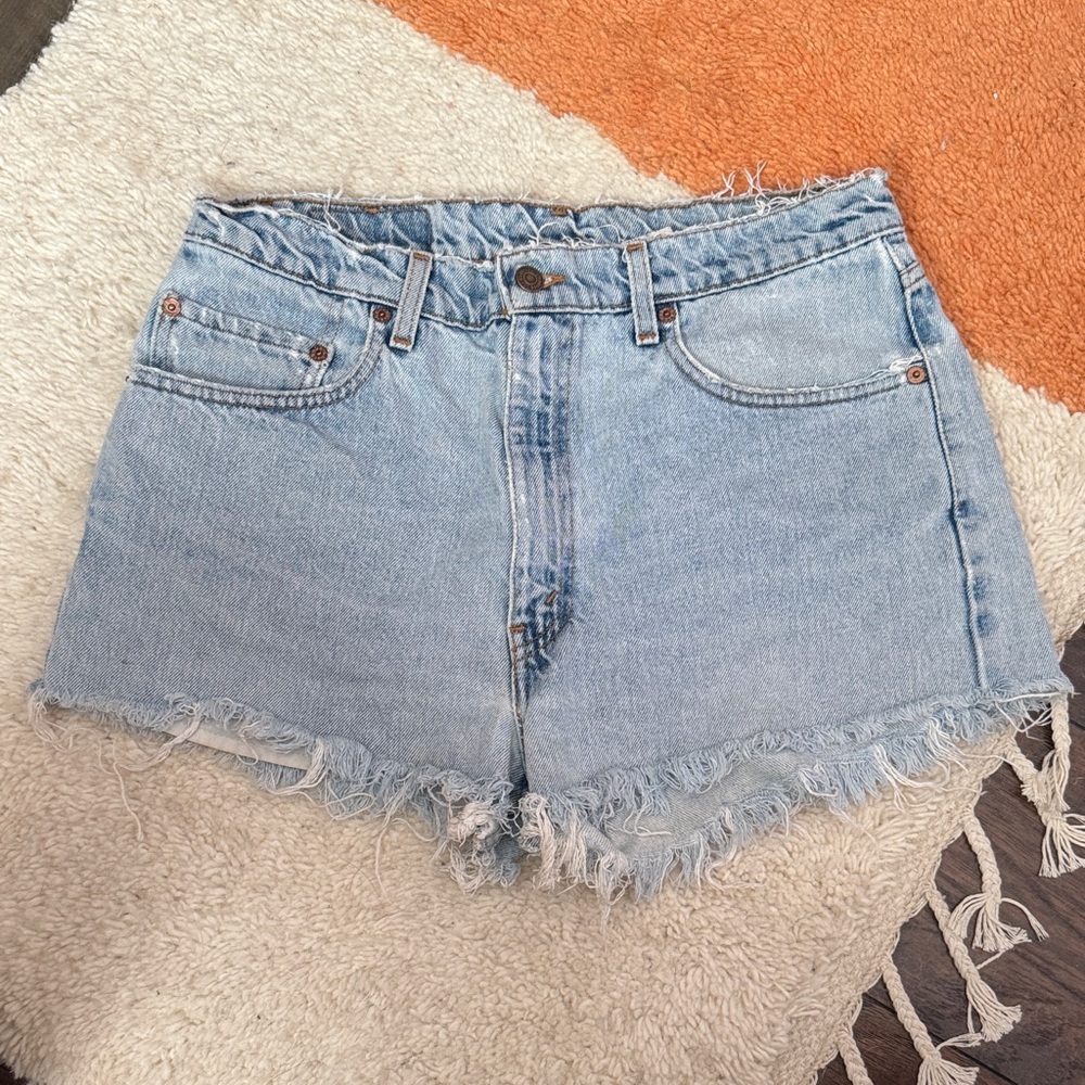 Denim Blue Vintage Levi’s Frayed Shorts